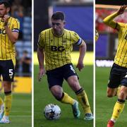 Oxford United trio Elliott Moore, Cameron Brannagan and Ruben Rodrigues