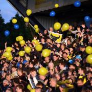 Oxford United fans get behind their team in the play-off semi-final first leg