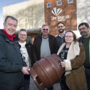Wantage Beer Festival returns to the Beacon. Left-to-right: Ian Winfield, Shaun Cunningham, Bill Nelson, Matt King of The Beacon, Janine Lowton and Nick Lowton. Picture: Damian Halliwell
