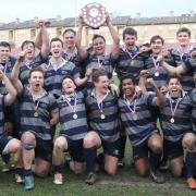 PARTY TIME: Oxford University Whippets celebrate winning the Oxfordshire Shield at Iffley Road Picture: Steve Wheeler