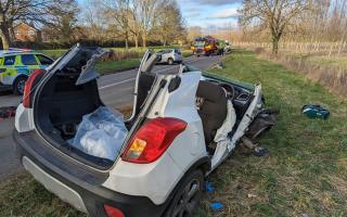 Driver left trapped after horrific two-vehicle crash near Wantage