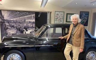 Valerie Mackie at the old MG factory in Abingdon